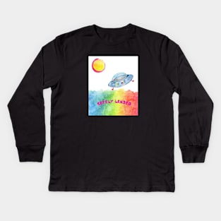 Safely Landed UFO Kids Long Sleeve T-Shirt